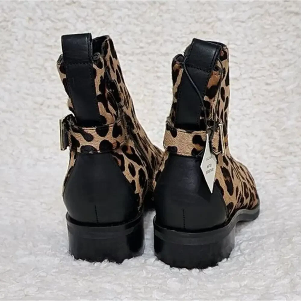 Cole Haan Harrington Grand Buckle Bootie in Ocelot Print Haircalf‎ size 8 B new! - Picture 7 of 16